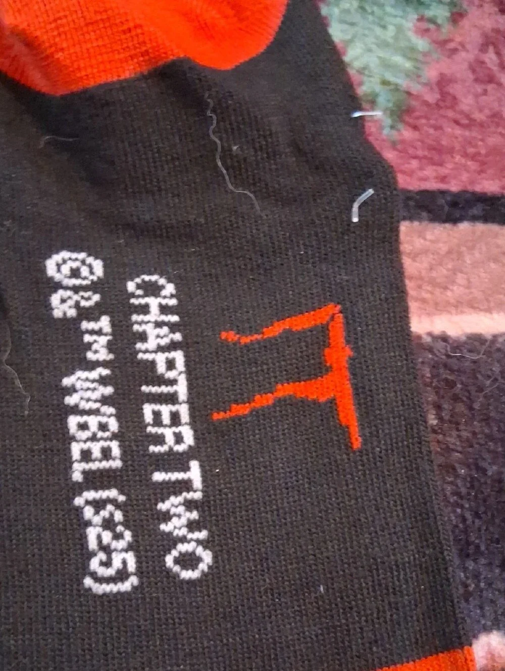 Chapter Black, Gray and Red Horror-Themed Crew Socks Duo